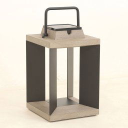 Les Jardins Teckalu solar lantern, Duratek/aluminium black, 36.5cm