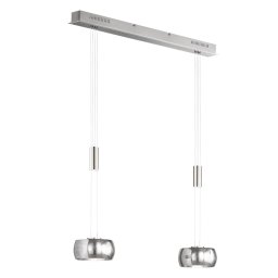 FISCHER & HONSEL Colette LED pendant light, 2-bulb, chrome/nickel