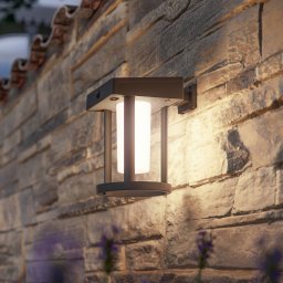 Philips Camill solar sensor wall lamp, black/white, Ø 14 cm