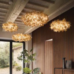 Slamp pendant light Clizia Mama Non Mama, Ø78cm, gold/clear