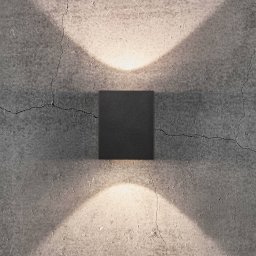 Nordlux LED outdoor wall lamp Canto Kubi 2 Seaside, black, aluminium, 10 cm