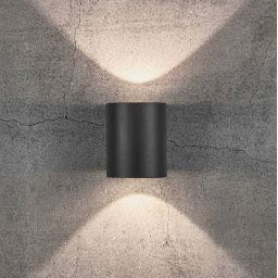 Nordlux Canto 2 Seaside LED outdoor wall light, black, aluminium, 10 cm