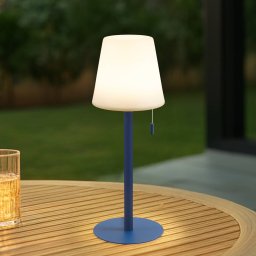Lindby LED rechargeable lamp Azalea blue aluminium CCT height-adjustable