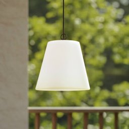 Lindby Alaida outdoor hanging truncated cone white