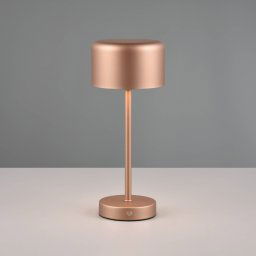 Reality Leuchten Jeff rechargeable LED table lamp, coffee, height 30 cm, metal