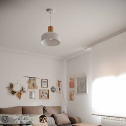 Lindby Hanging light Carlise with a wooden element