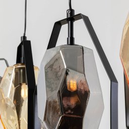KARE Diamond Fever Dining pendant light black 5-bulb linear