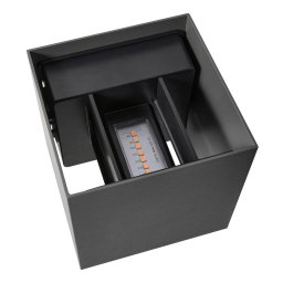 Nordlux LED outdoor wall lamp Milda kubi, anthracite, up/down, aluminium