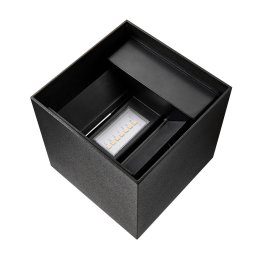 Nordlux LED outdoor wall light Milda kubi, black, up/down, aluminium