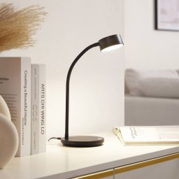 Lindby Maori LED table lamp, black, CCT, metal, dimmable