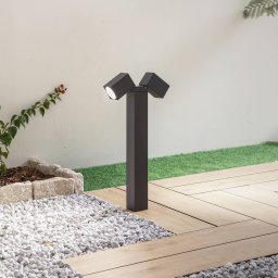 Lindby Othil 2-bulb 50cm anthracite metal pillar light
