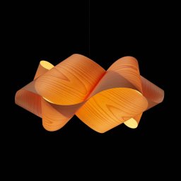 LZF LAMPS LZF Swirl pendant, black cable Ø54cm natural beech