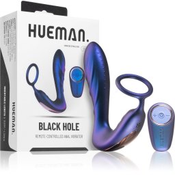 HUEMAN Black Hole 2 in 1 Butt Plug with remote control 14.3 cm