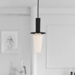 DESIGN BY US Harakiri pendant light, black/opal