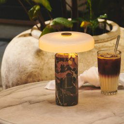 DESIGN BY US Trip LED rechargeable table lamp, coloured / white, marble, glass, IP44