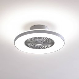 Lindby Smart LED ceiling fan Paavo, silver, quiet, Tuya