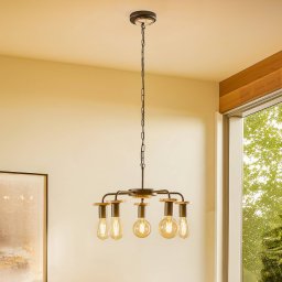Envostar Yorik hanging light with tree discs, 5-bulb