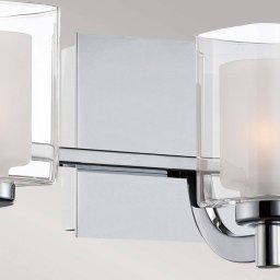 QUOIZEL Wall light Kolt IP44 with double glass shade, 3-bulb