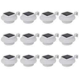 vidaXL Outdoor Solar Fence Lamps 12 pcs LED White