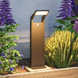 Paulmann Juntea LED path light, aluminium, anthracite, sensor