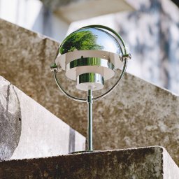 GUBI Multi-Lite rechargeable table lamp, height 30 cm, chrome/chrome