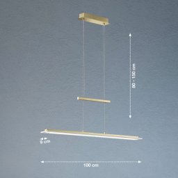 FISCHER & HONSEL LED pendant light Tenso, brass-coloured, length 100 cm, CCT