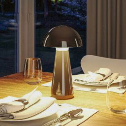 Paulmann LED table lamp Onzo, black, plastic, IP44