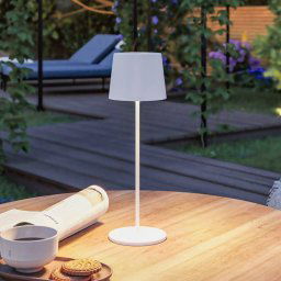 Paulmann LED rechargeable table lamp Gilo, white, plastic, IP44