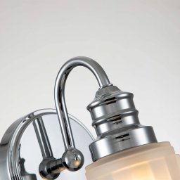 QUOIZEL Wall light Swell IP44, 1-bulb, polished chrome