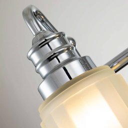QUOIZEL Wall light Swell IP44, 2-bulb, polished chrome