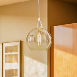Eko-Light Monte pendant light in glass, 1-bulb, silver