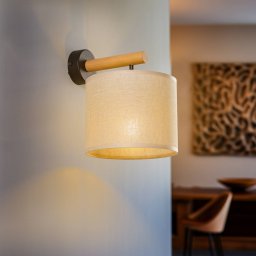 TK Lighting Deva Nature wall light, textile, wood