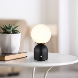 Globo Julsy LED table lamp, black, height 21 cm, metal, CCT