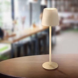 Globo LED rechargeable table lamp Vannie, sand-coloured, height 36 cm, IP44