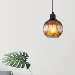Globo Zumba pendant light, petrol, Ø 15 cm, glass