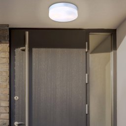 Globo Vranos outdoor ceiling light, silver, Ø 24 cm, aluminium