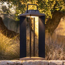 Les Jardins Solar lantern Teckalu, Duratek/aluminium black, 65.5cm