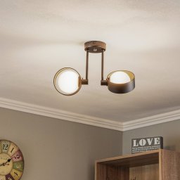 Argon Mado ceiling light in steel, black, 2-bulb