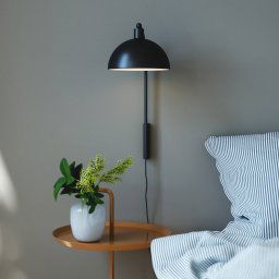 Nordlux Ellen 20 wall light with a cable + plug, black