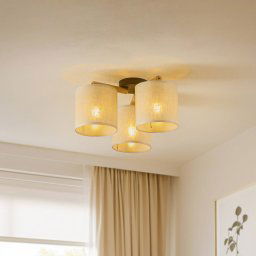 TK Lighting Deva ceiling lamp, textile, 3-bulb