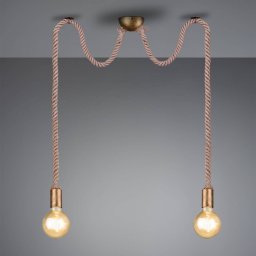 Trio Lighting Rope pendant lamp with a decorative rope, 2-bulb