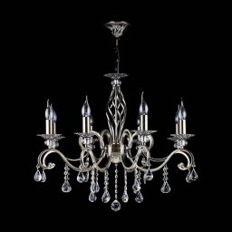 Maytoni Grace chandelier 8-bulb brass/white