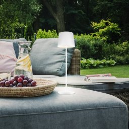 Brilliant Kaami LED table lamp, dimmable, matt white