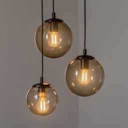 Euluna Smoky pendant light with glass shades, 3-bulb