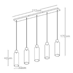 Lucide Orlando pendant light, smoke grey, 5-bulb