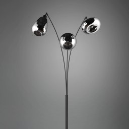 Trio Lighting LUMINA floor lamp, 3-bulb, black/chrome, glass