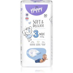BELLA Baby Happy Soft&Delicate disposable nappies with absorbent channels Midi 5-9 kg 50 pc