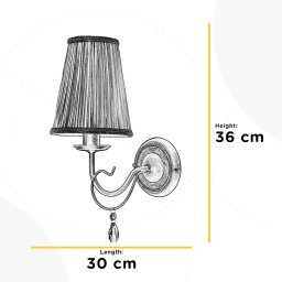 ONLI Delia wall light, bronze-coloured, 1-bulb, width 15 cm