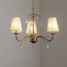 ONLI Delia chandelier, bronze-coloured, 3-bulb, Ø 60 cm