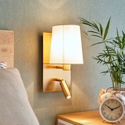 Lindby Aiden LED wall light, 30 cm, antique brass, LED reading light